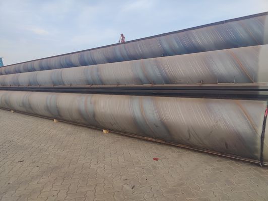 Forma de sección redonda de gran diámetro LSAW SSAW tubo de acero al carbono en espiral soldado para infraestructura de puentes suministro de agua