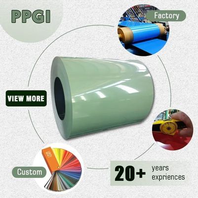 Z30-Z40 recubrimiento PPGI PPGL RAL6018 RAL6032 bobina de acero galvanizado prepintado para su próximo proyecto de construcción