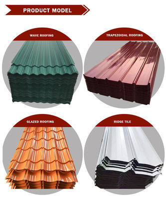 Los más vendidos RAL ASTM SGCC Z40 0,5 mm y 1 mm paneles de techo de color PPGI ondulados con dureza completa