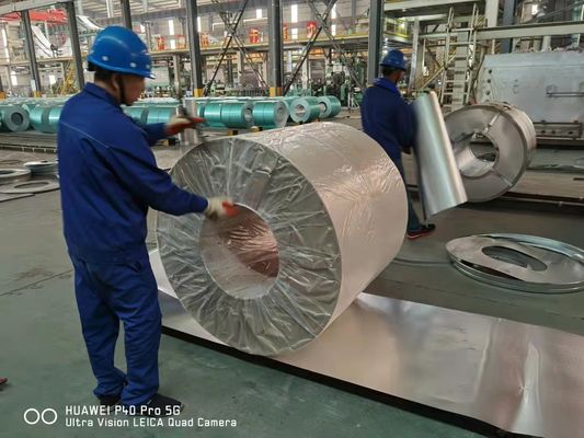 Envase de acero revestido con galvanizado para bobinas galvanizadas en caliente Hojas de techos metálicas Materiales de construcción Zinc aluminizado