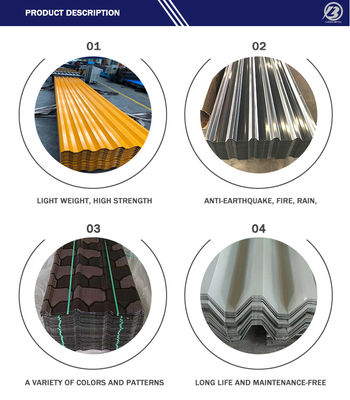 RAL ASTM SGCC Z60 0,2 mm 0,3 mm paneles de techo corrugados PPGI recubiertos de color para soluciones de techo duraderas y duraderas