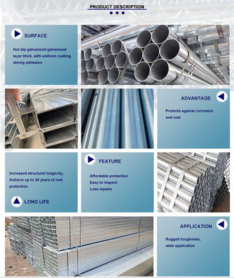 Tubo pre-galvanizado de acero galvanizado con superficie no engrasada