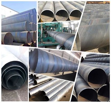 Tubos de acero soldados SSAW de 12M de longitud para el transporte de fluidos a baja presión en la industria del petróleo y el gas