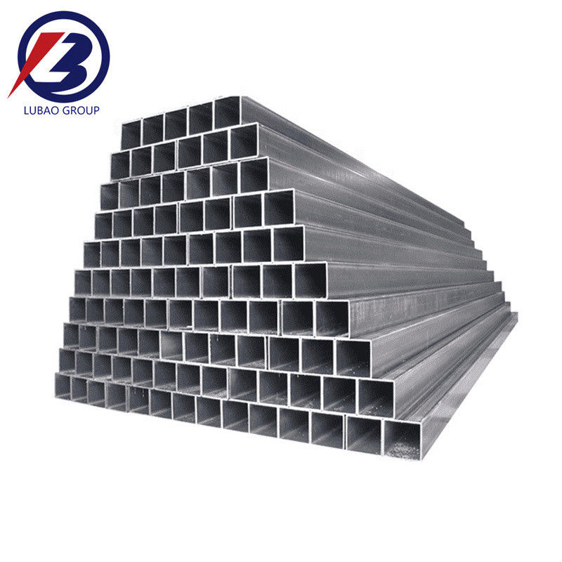 Tubos cuadrados galvanizados laminados en caliente para la construcción de edificios ASTM Tubo de estructura 2.5x2.5 grado BS1387/GB/T13793-2001